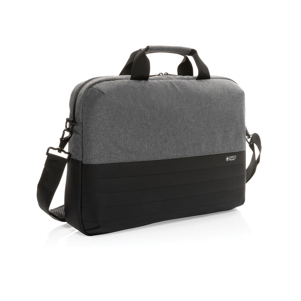 Sacoche ordinateur 15,6" en polyester recyclé rPET Swiss Peak Line_Gris