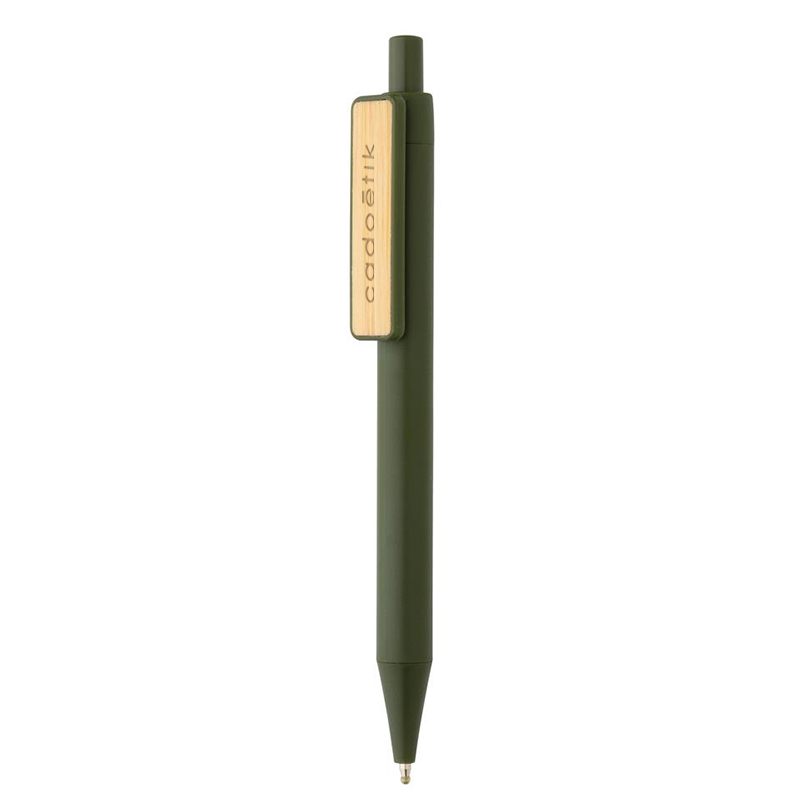 Stylo bille en plastique recyclé et bambou Xen_1