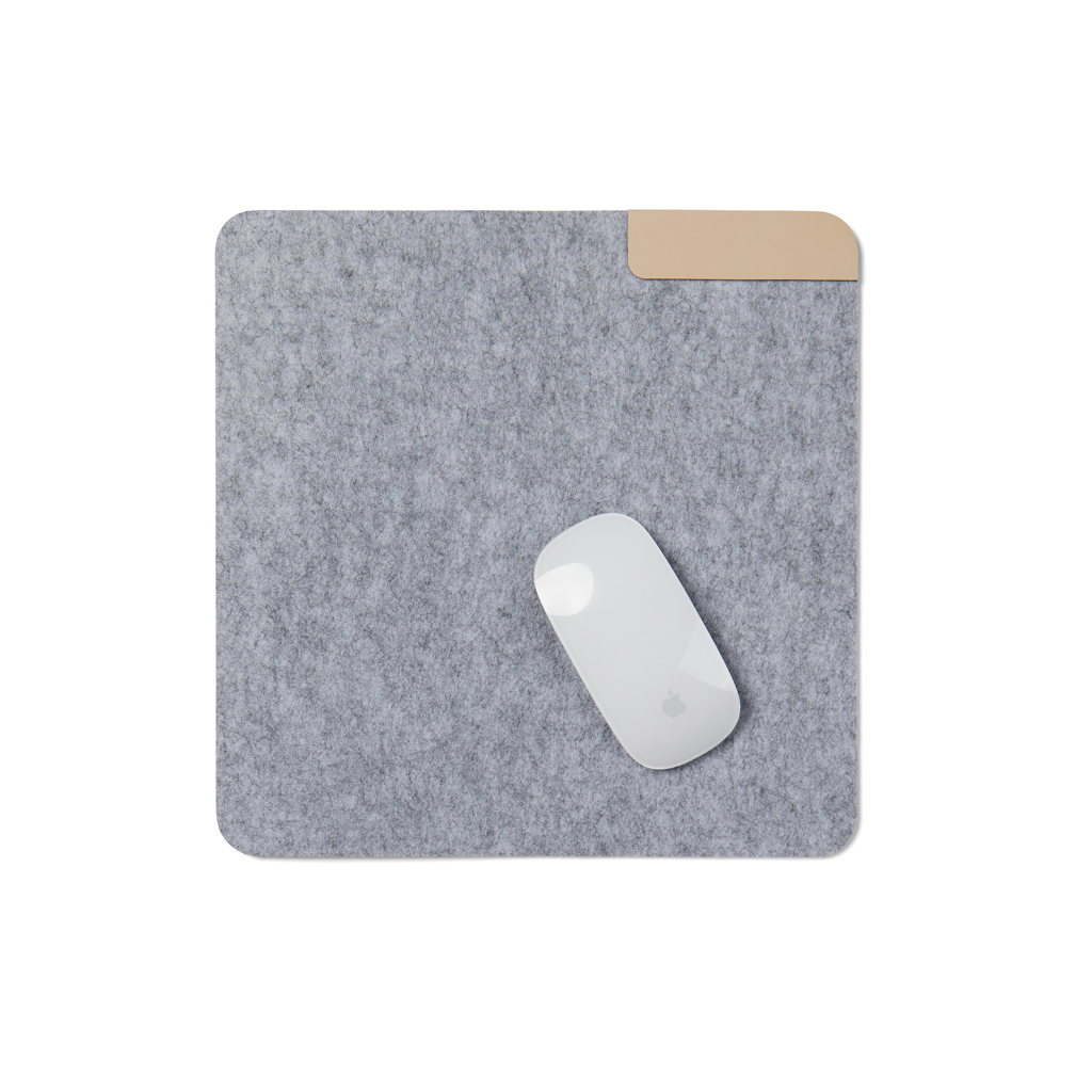 Tapis de souris en feutre recyclé certifié Vinga Albon_Gris