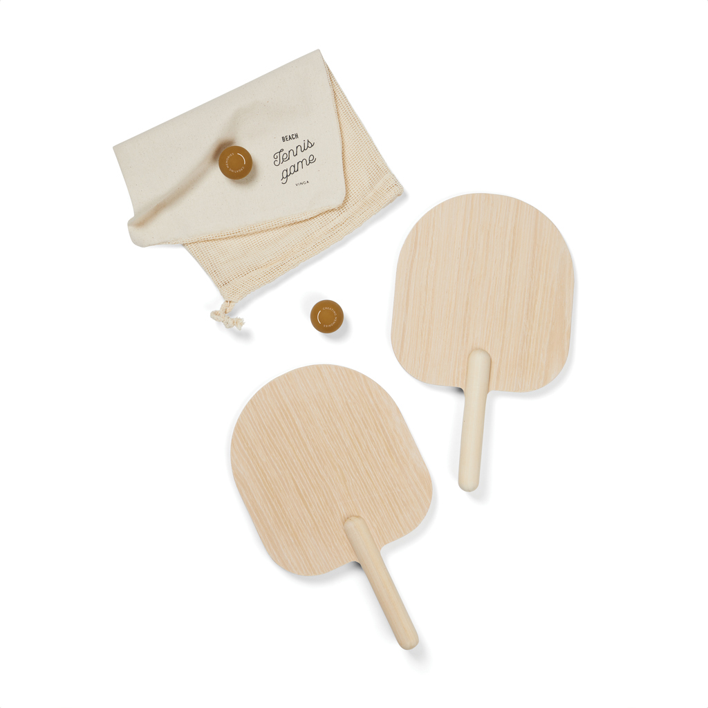 Raquettes de plage en bois certifié Miro_Marron