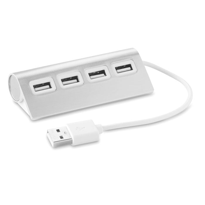 Hub 4 ports USB Aluhub_Argent mat