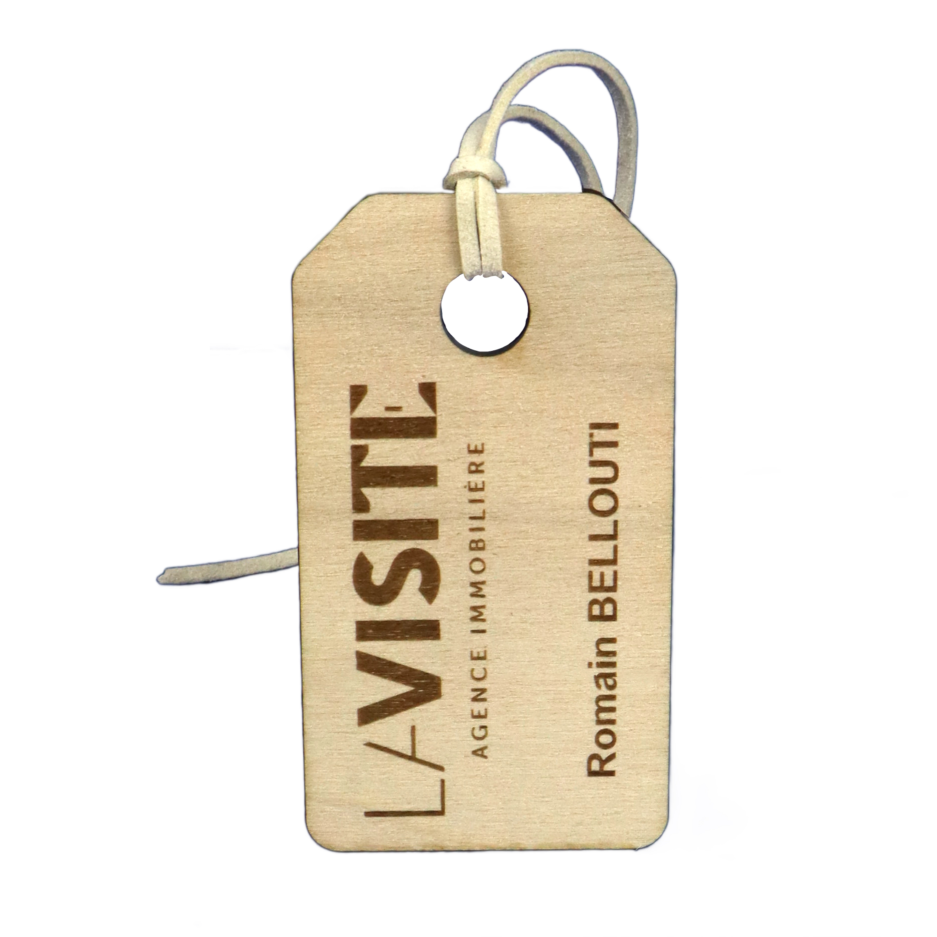 Étiquette à bagage personnalisée en bois Tab_01