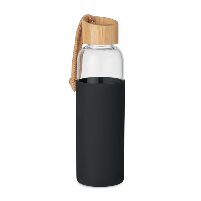 Bouteille en verre et bambou Chai 500 mL_Noir