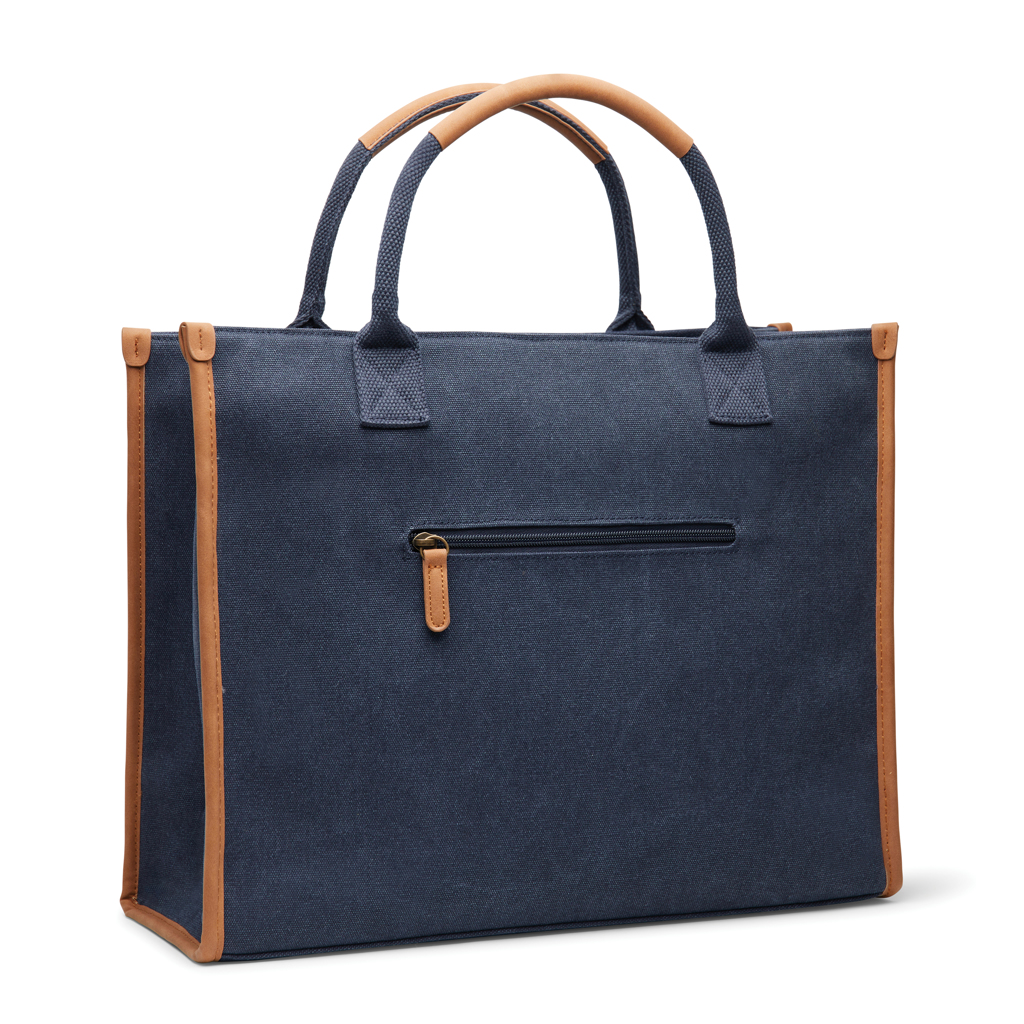 Sacoche ordinateur en toile recyclée certifiée Vinga Bosler_Bleu marine