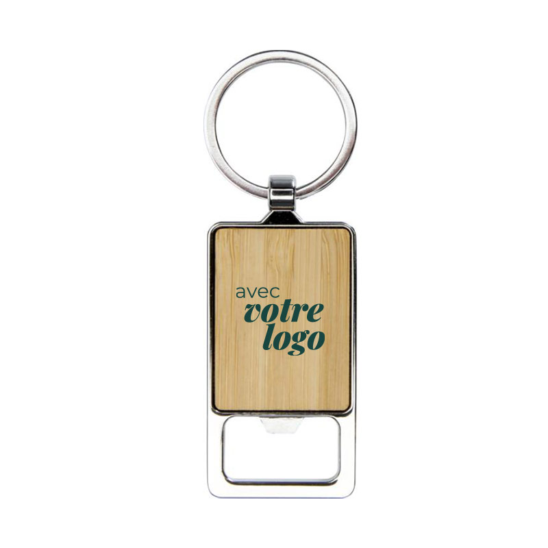 Porte-clés décapsuleur en inox recyclé et bambou certifié Keychain_02