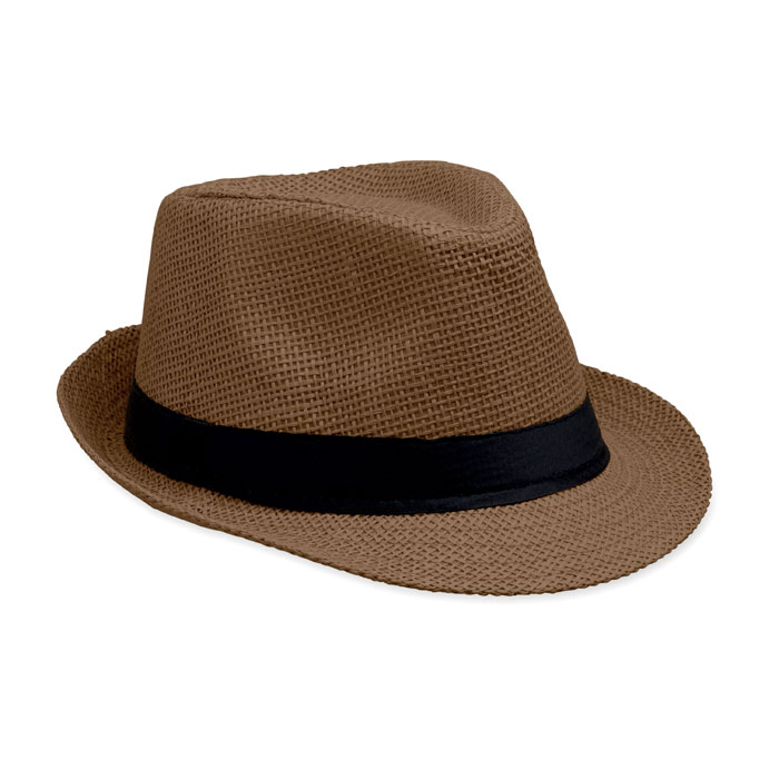 Chapeau de paille personnalisé Boowie_Marron