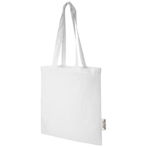 Tote bag en coton recyclé certifié Madras 140 g_Blanc
