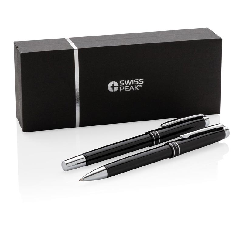 Parure stylo bille et roller en inox Swiss Peak Heritage_08