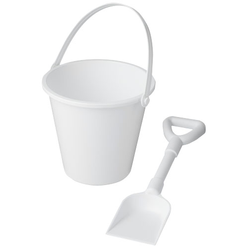 Seau et pelle de plage en plastique recyclé Tides_Blanc