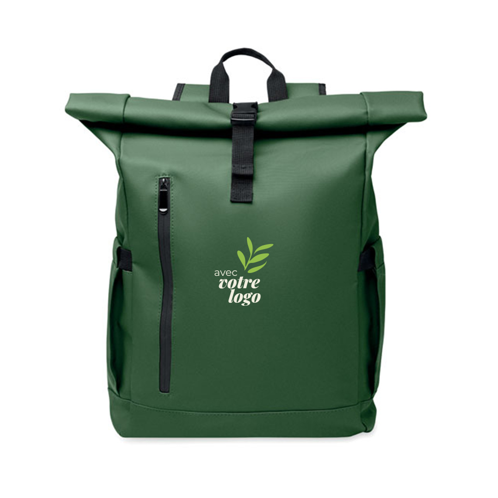 Sac à dos publicitaire ordinateur rolltop en polyester recyclé Bangkok Roll_02