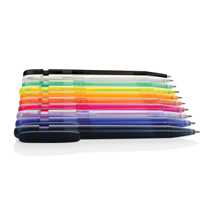 Stylo bille en plastique recyclé certifié Devin Clear_02