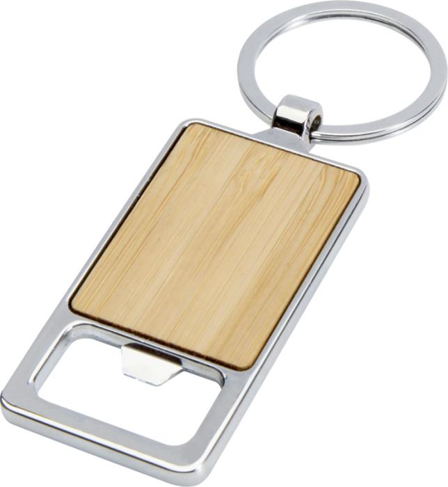 Porte-clés décapsuleur en inox recyclé et bambou certifié Keychain_01