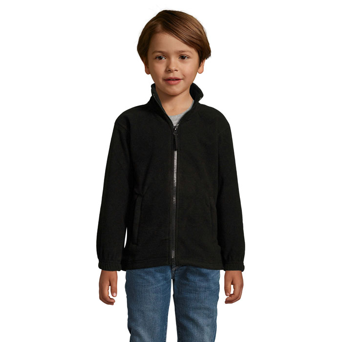 Veste polaire zippée enfant en polyester certifié North_Noir