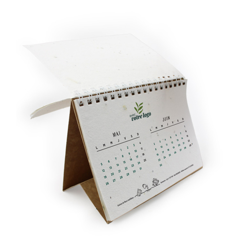 Calendrier chevalet à spirales en papier ensemencé Prestige_03