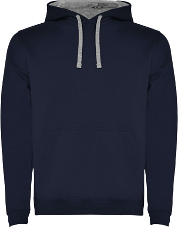 Sweat à capuche enfant en coton et polyester certifié Urban 280 g_Navy blue/Marl grey