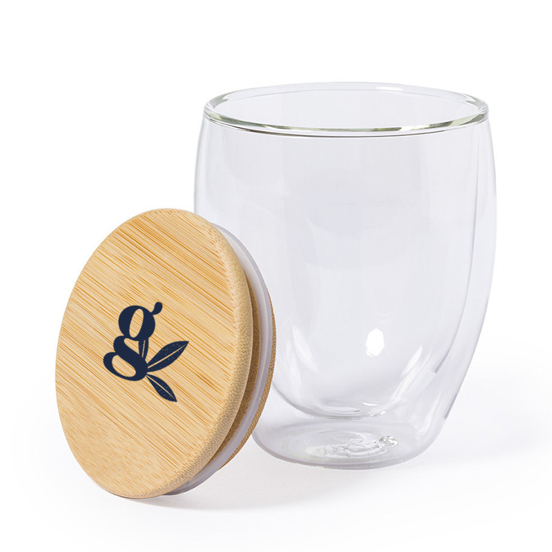 Tasse en verre double paroi et bambou Nystre 250 ml_2