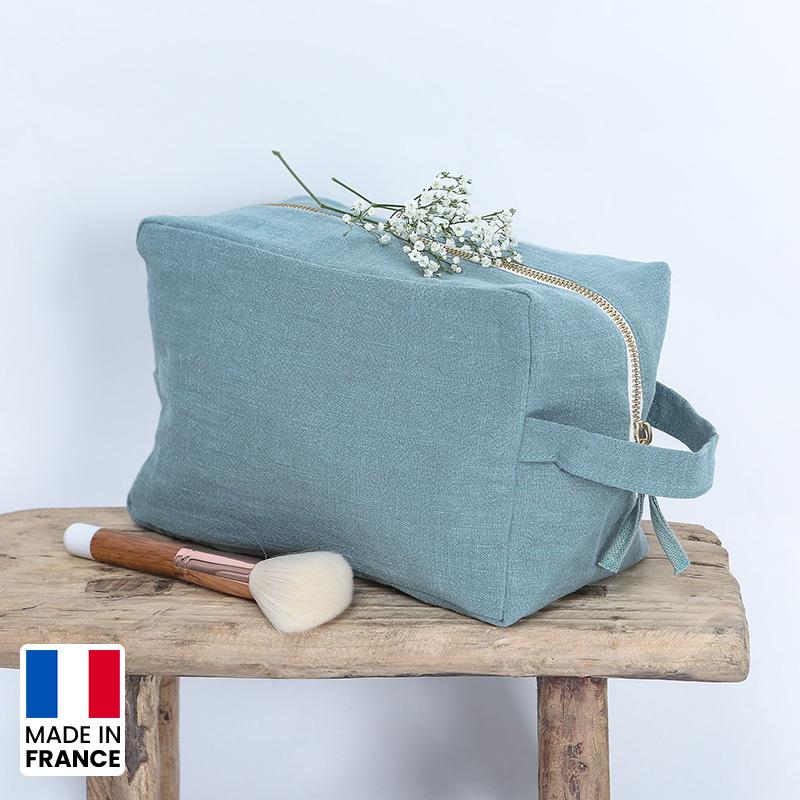 Trousse de toilette en lin Pol & Rosa_Bleu clair