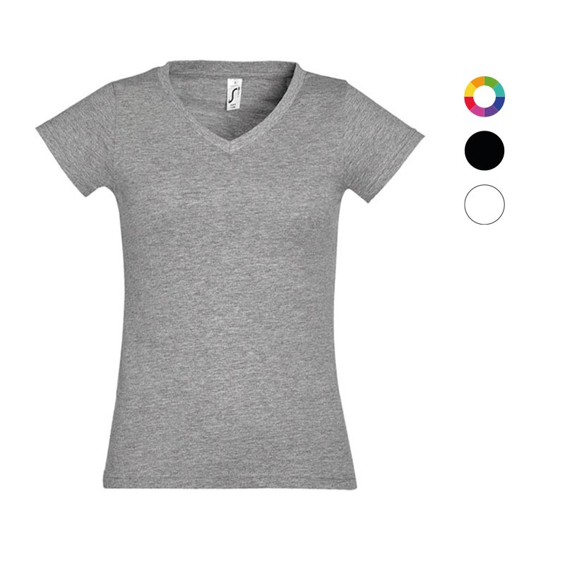 T-shirt femme col V en coton certifié Moon 150 g_02