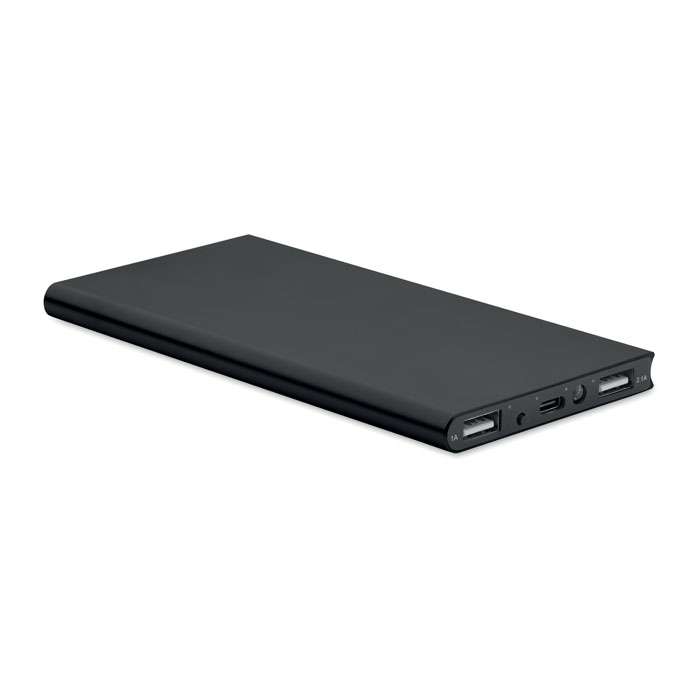 Batterie externe en aluminium recyclé Powerflat8C 8000 mAh_Noir
