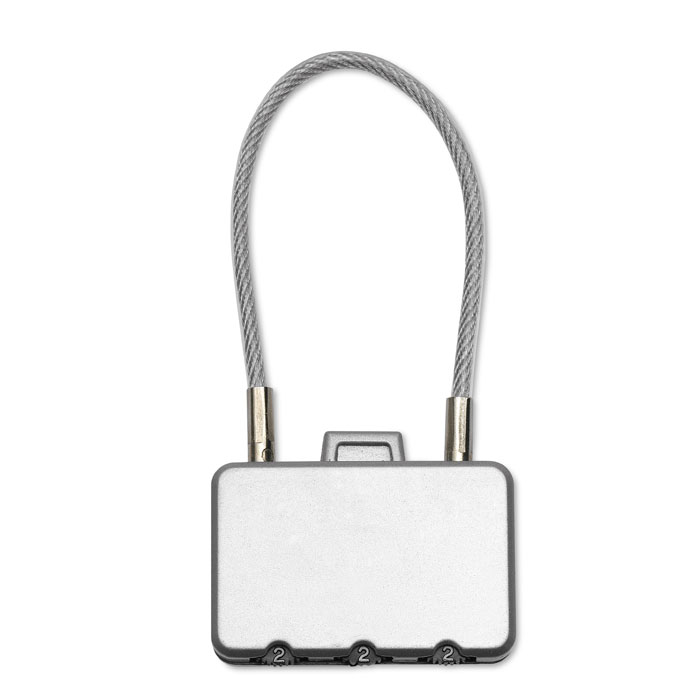 Cadenas pour valise Threecode_Argent mat