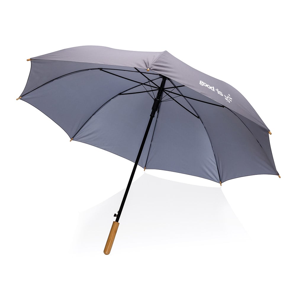 Parapluie publicitaire droit en rPET et Bambou Impact Aware™ 1