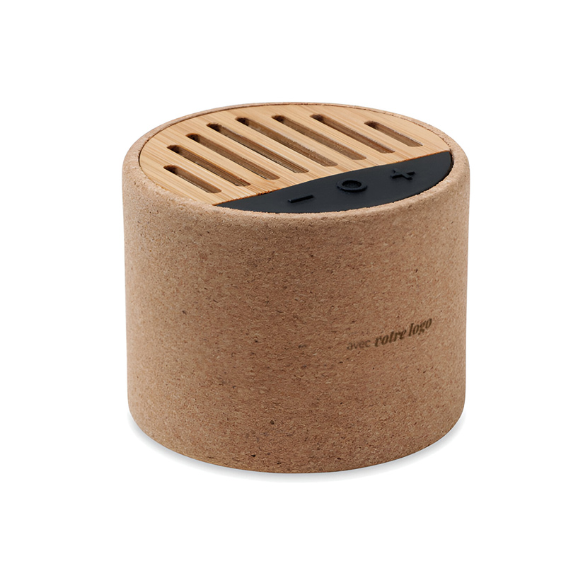 Enceinte nomade en bois et liège Round+_3