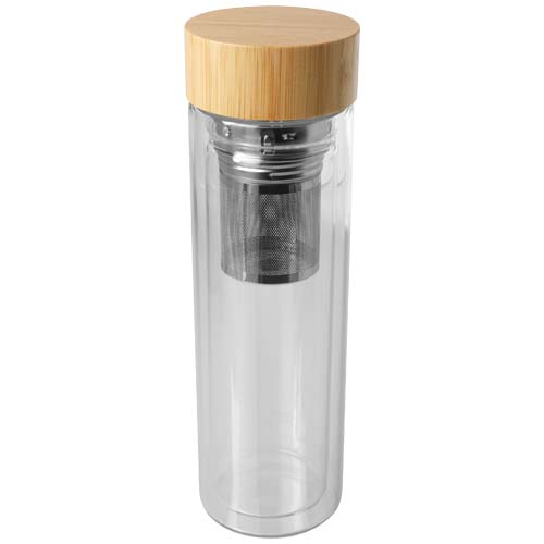 Bouteille infuseur en verre et bambou Bailey 400 mL _Translucide