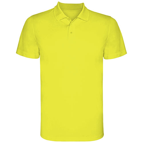 Polo sport enfant en polyester certifié Monzha 150 g_Fluor yellow
