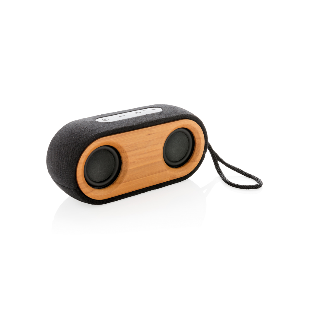 Double enceinte en bambou Bamboo 10W_Noir