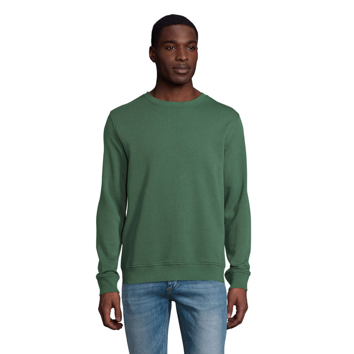 Sweat unisexe en coton bio et polyester recyclé certifiés Comet 280 g_Vert bouteille