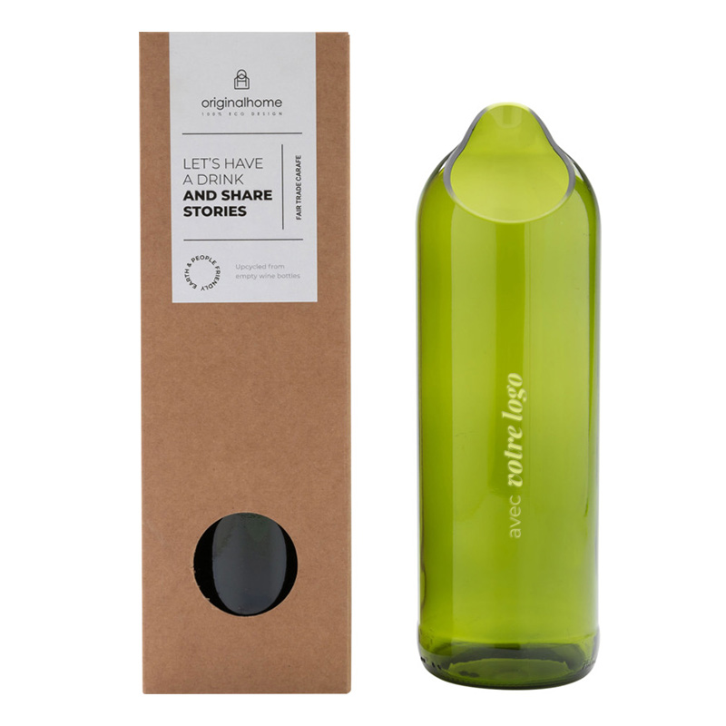 Carafe en verre de bouteille recyclée Originalhome 750 mL_01