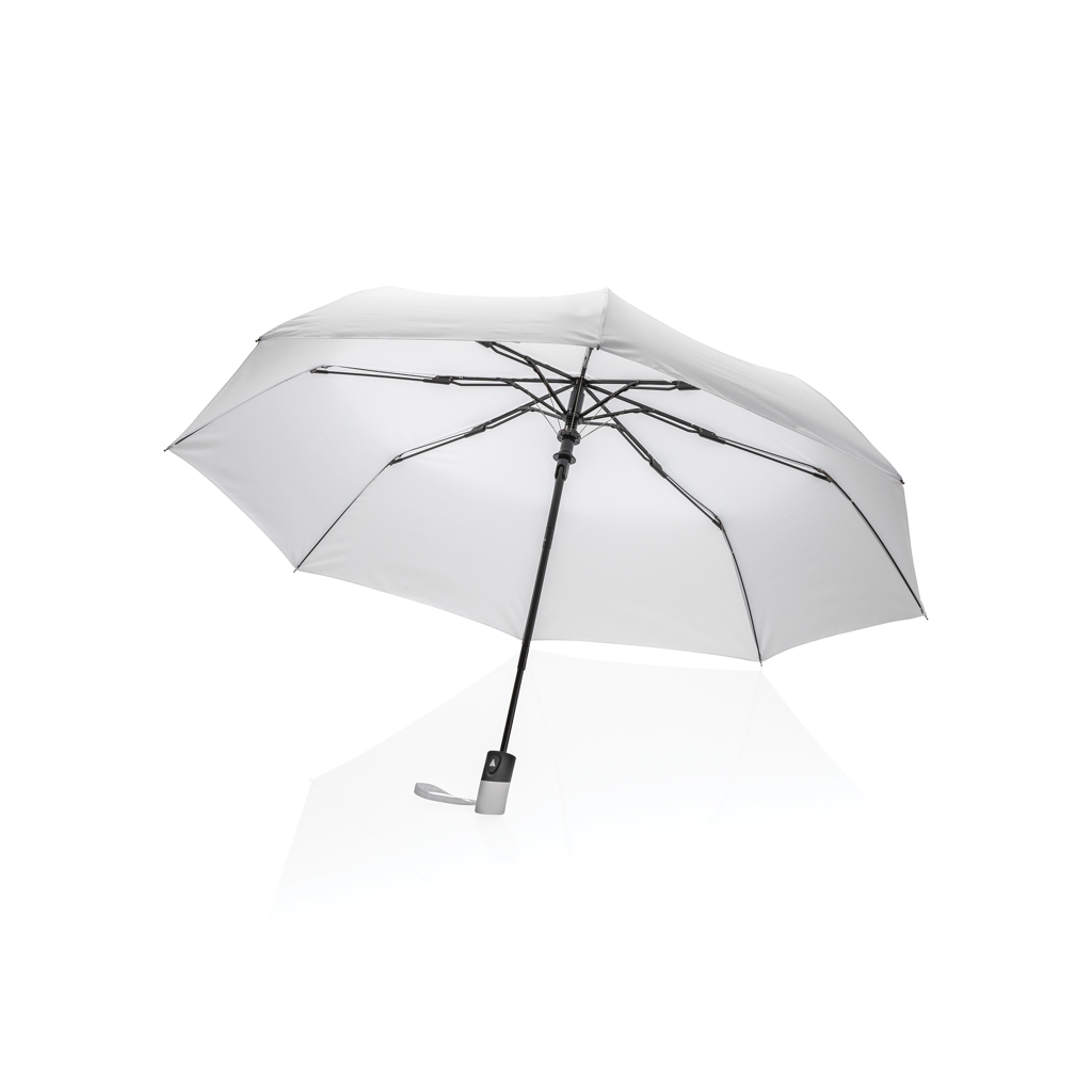 Mini parapluie en polyester recyclé rPET Impact 21"_Blanc