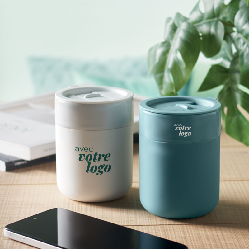 Mug de voyage personnalisé en céramique Queram 330 mL_00