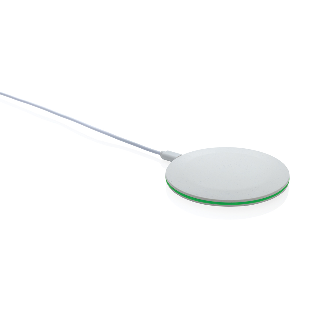 Chargeur à induction en plastique recyclé certifié Rondol 15 W_Blanc