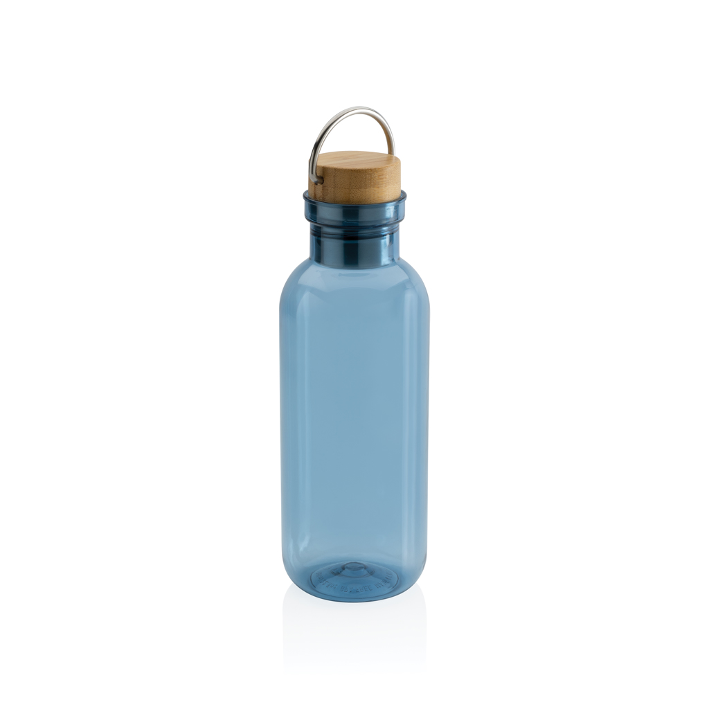 Gourde en plastique recyclé rPET et bambou certifiés avec poignée 680 mL_Bleu