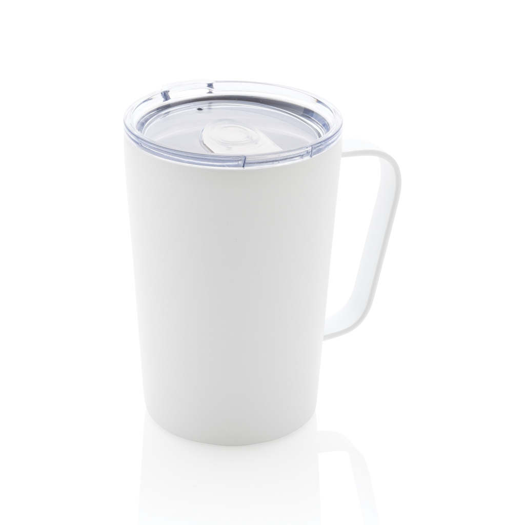 Mug isotherme en inox recyclé certifié Silas 420 mL_Blanc