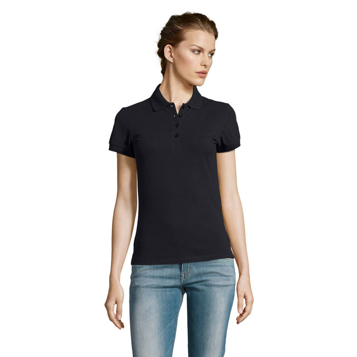 Polo femme en coton certifié People 210 g_Marine