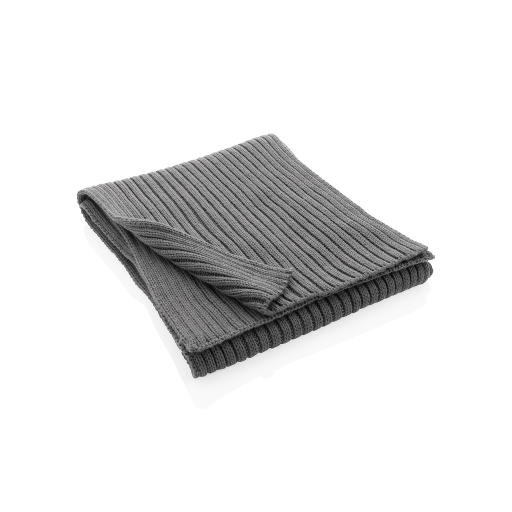 Écharpe tricotée en fibre recyclée Polylana® Impact_Gris