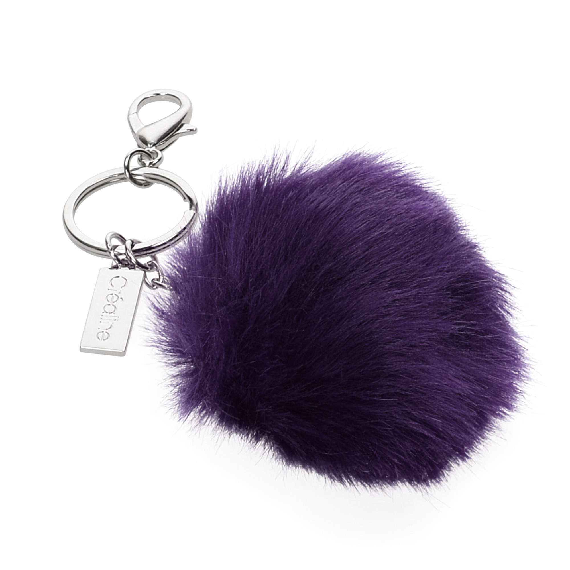 Porte-clés personnalisé pompon imitation Fourrure_Rouge