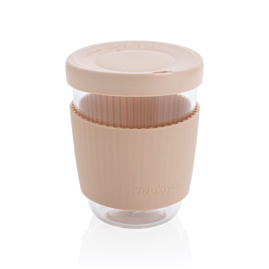 Mug de voyage en verre Ukiyo 360 mL_Marron