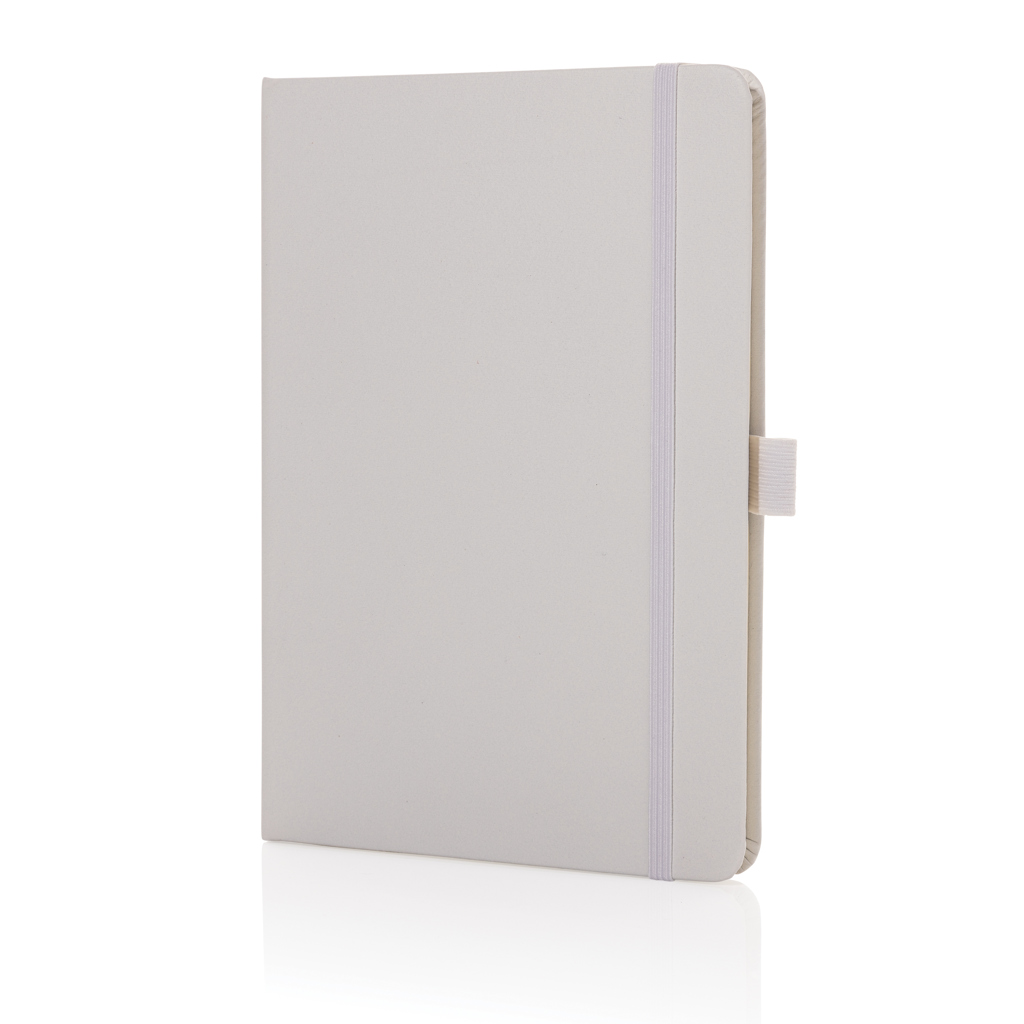Carnet A5 en cuir recyclé et papier recyclé certifiés Sam_Blanc