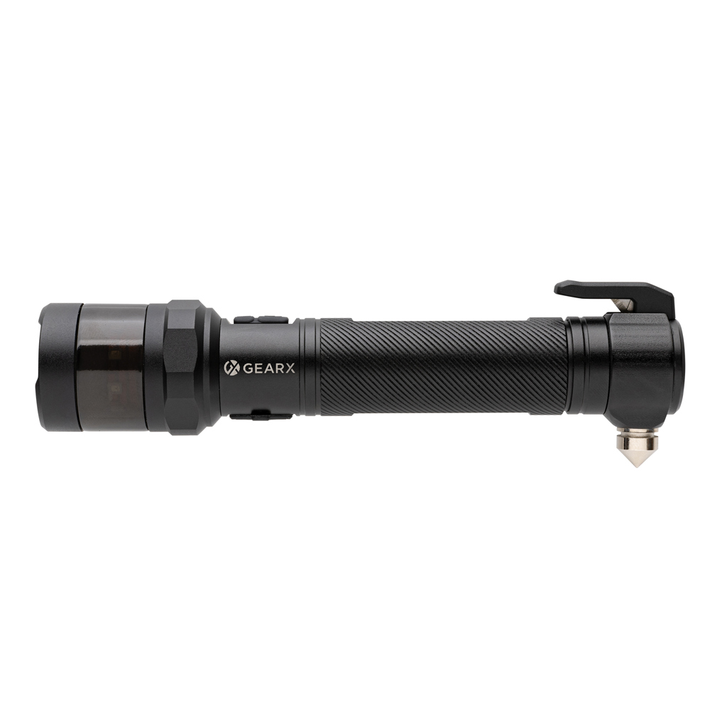 Lampe torche rechargeable en aluminium et plastique recyclés Gear X_Noir