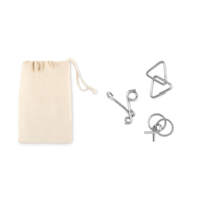 3 casse-tête en métal Threenats_Beige
