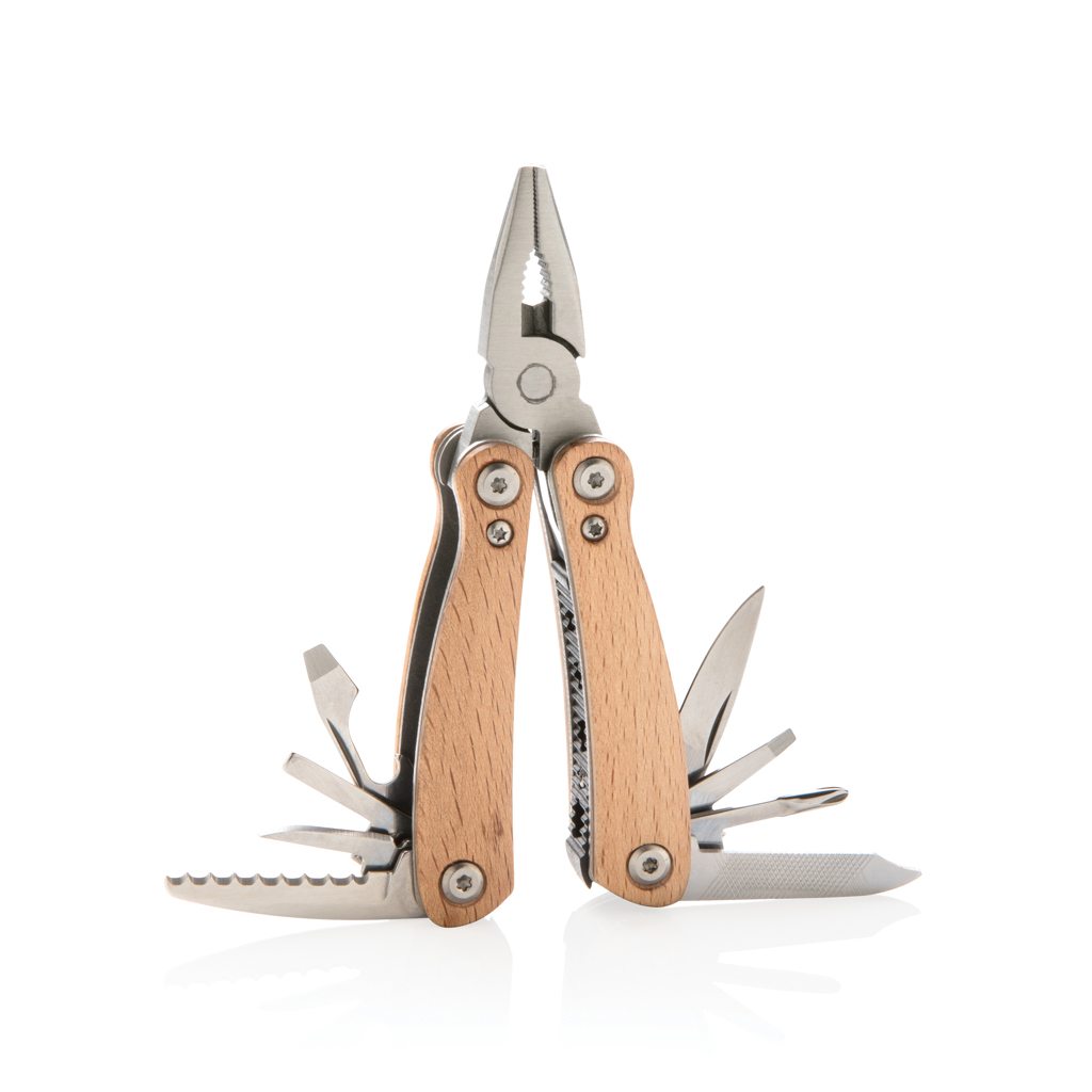 Mini-outil multifonctions en inox et bois Wood_Marron