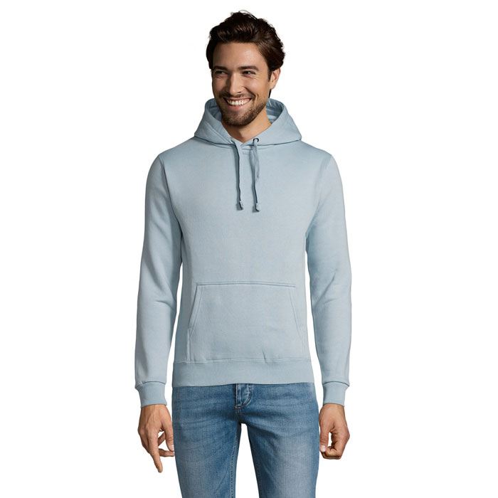 Sweat à capuche homme en coton certifié Spencer 280 g_Bleu crémeux