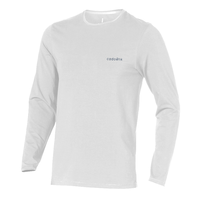 T-shirt bio publicitaire manches longues pour homme Ponoka blanc