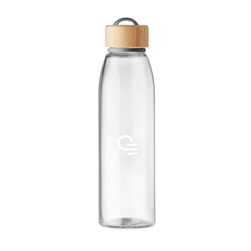 Bouteille publicitaire - Bouteille en verre et bambou Fjord White 500 mL_1
