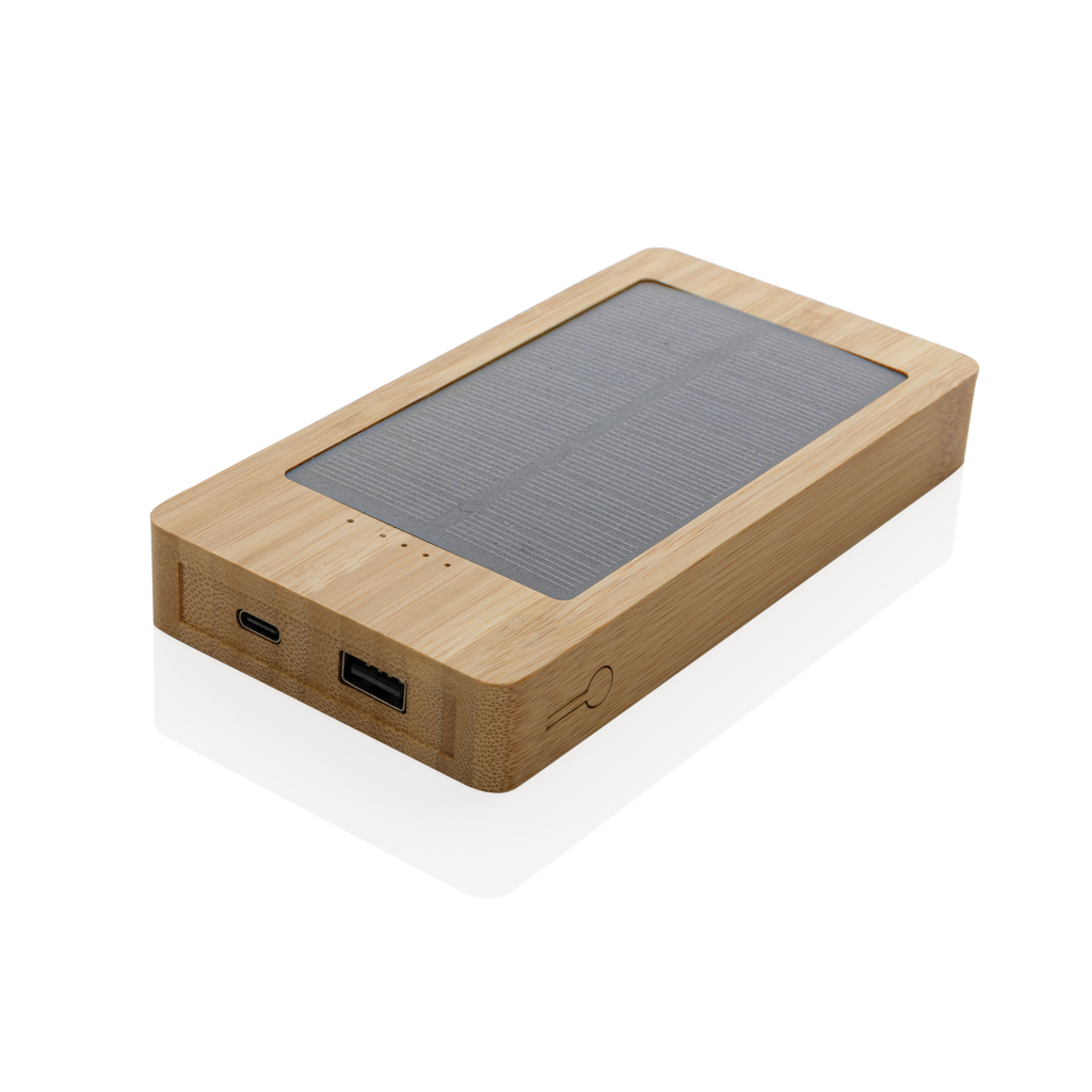 Chargeur solaire en bambou certifié Sunwick 10000 mAh_Marron