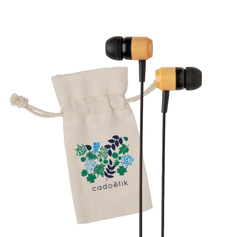 Cadeau client - Goodies originaux - Ecouteurs sans fil en bambou Kali