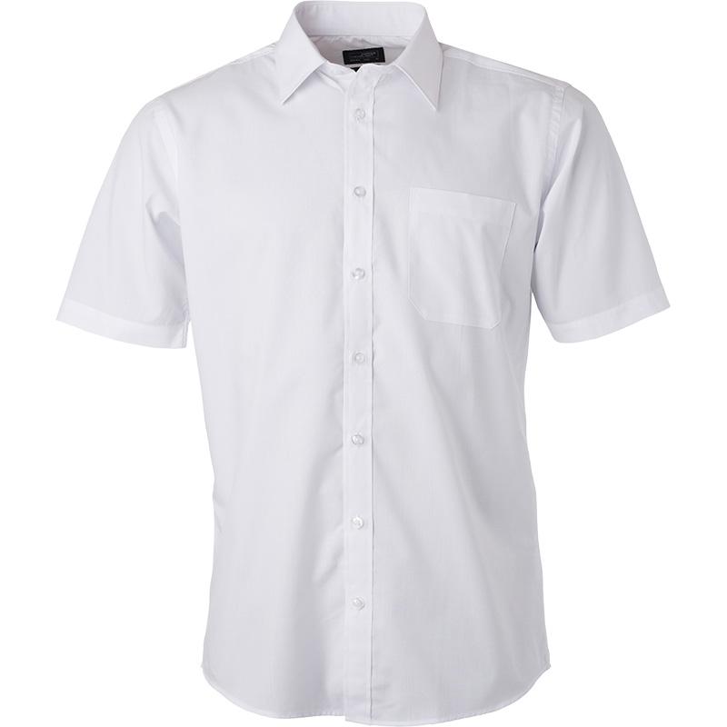 Chemise homme manches courtes en coton et polyester certifiés Daiber_Blanc